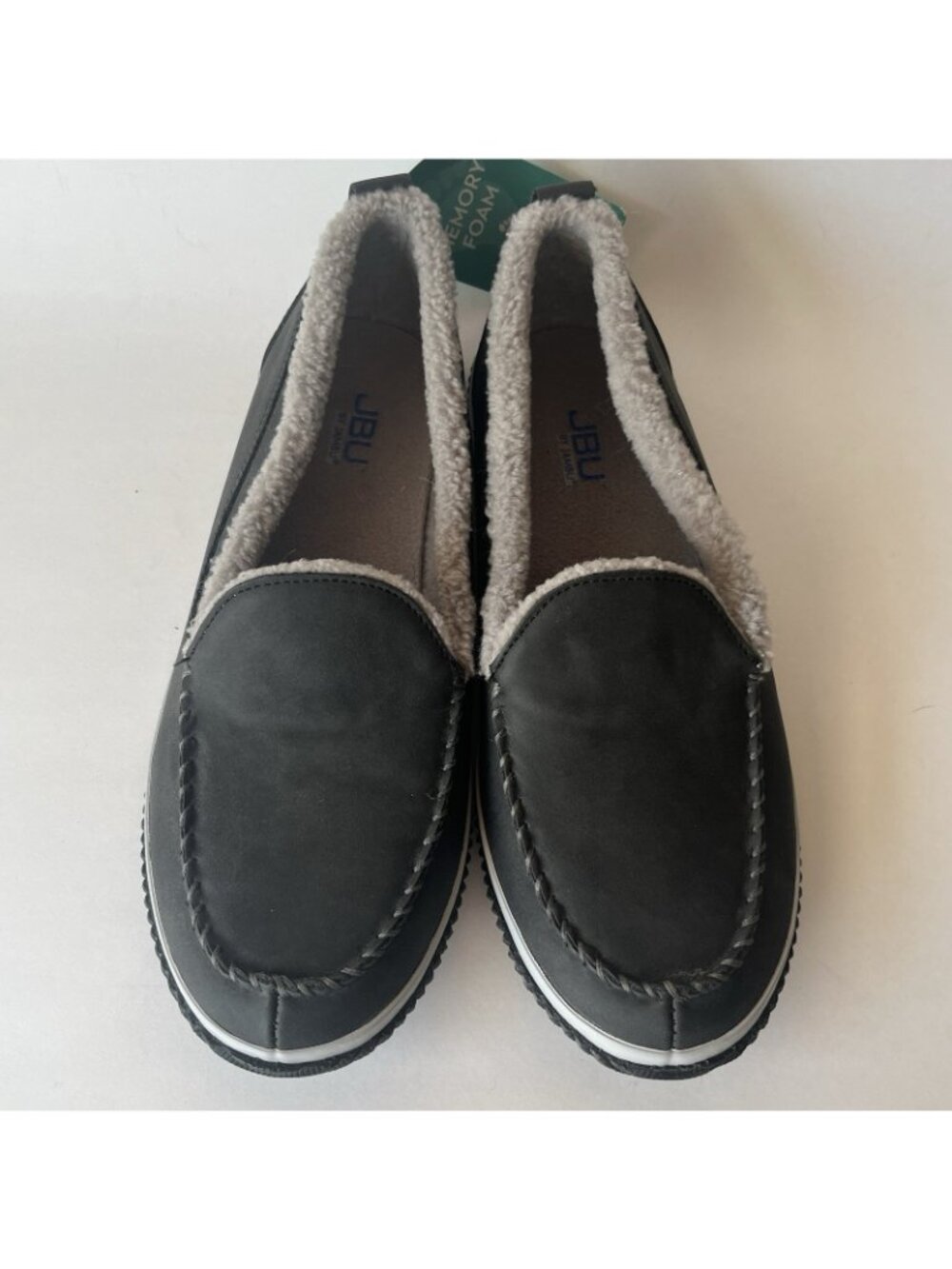 JBU Jambu Torino Womens Size 11 Gray Faux Fur Memory Foam Slip-On Shoes Moccasin